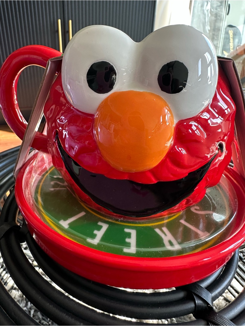 Red Character Ceramic Coffee Mug with Orange Nose